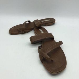 Manolo Blahnik Brown Leather Sandals 12